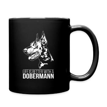 La vie des dobermans est meilleure Chiens Chiens Wilsigns - Mug uni - noir - Droite