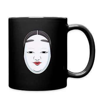 Japanische Kabuki Noh Maske - Anime Shirt - Tasse einfarbig - Schwarz - Rechts