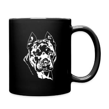 American Staffordshire Terrier Portrait Wilsigns - Tasse einfarbig - Schwarz - Rechts