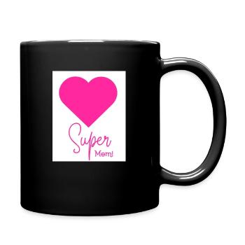 Super Mom - Tasse einfarbig - Schwarz - Rechts
