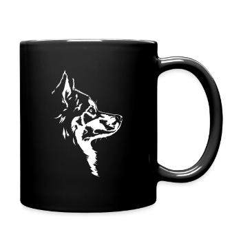 Alaskan Malamute Silhouette Dogs Dog Wilsigns - Full Colour Mug - black - Right