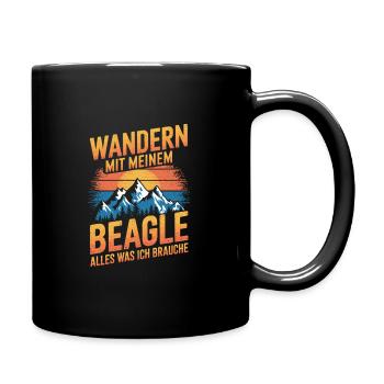 Wandern mit meinem Beagle - Tasse einfarbig - Schwarz - Rechts