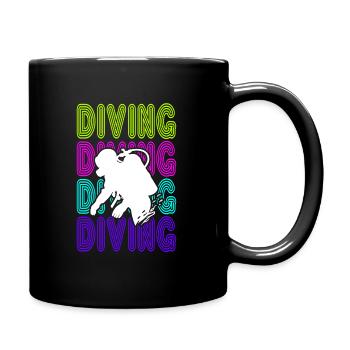 diving gerätetauchen tauchschule neopren - Tasse einfarbig - Schwarz - Rechts