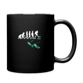Evolution plongeur plongeur cadeau sports nautiques - Mug uni - noir - Droite