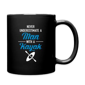 Never Underestimate A Man With A Kayak - Full Colour Mug - black - Right