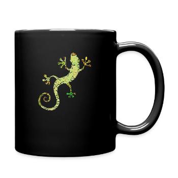 Green salamander or gecko - Full Colour Mug - black - Right