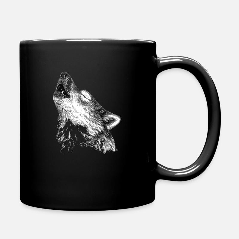 Wolf - Tasse einfarbig - Schwarz