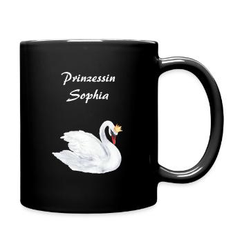 Prinzessin Sophia mit Schwan - Tasse einfarbig - Schwarz - Rechts
