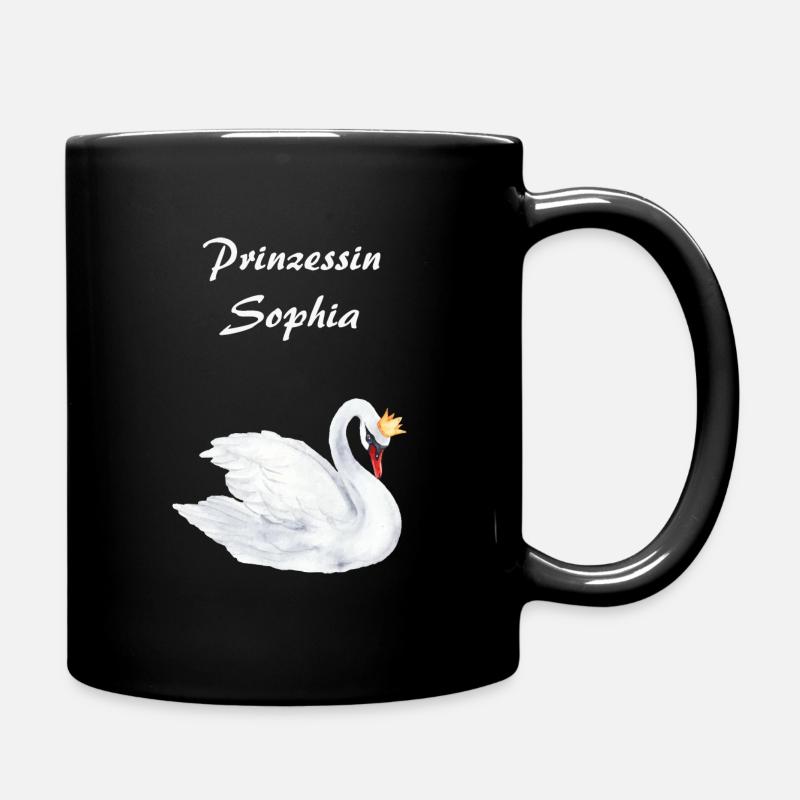 Prinzessin Sophia mit Schwan - Tasse einfarbig - Schwarz
