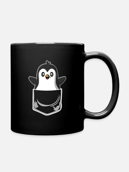 Poche de poche de poitrine de pingouin - Mug uni - noir