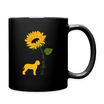 Lagotto Romagnolo Mama Mom Sonnenblume Spruch - Tasse einfarbig - Schwarz - Rechts