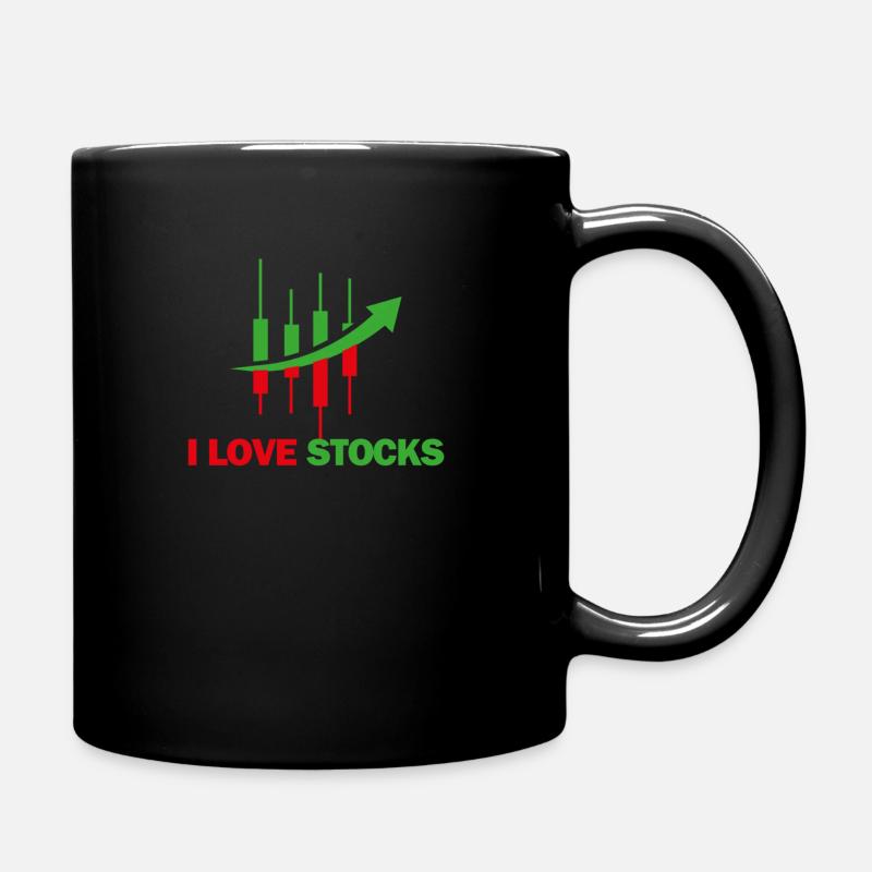 Aktienliebe - Tasse einfarbig - Schwarz