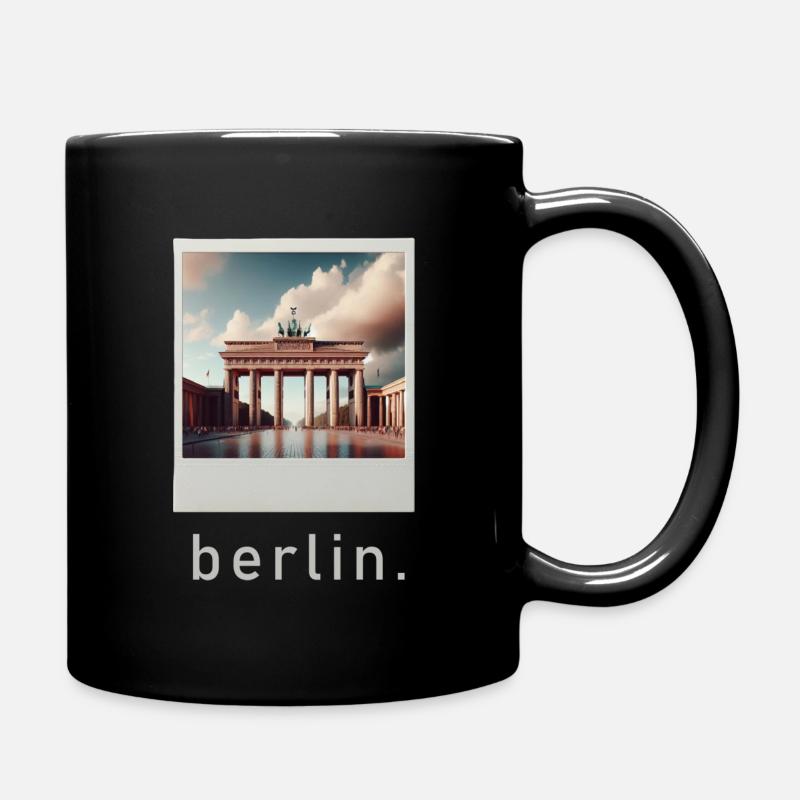 Brandenburger Tor Berlin Retro Foto - Tasse einfarbig - Schwarz