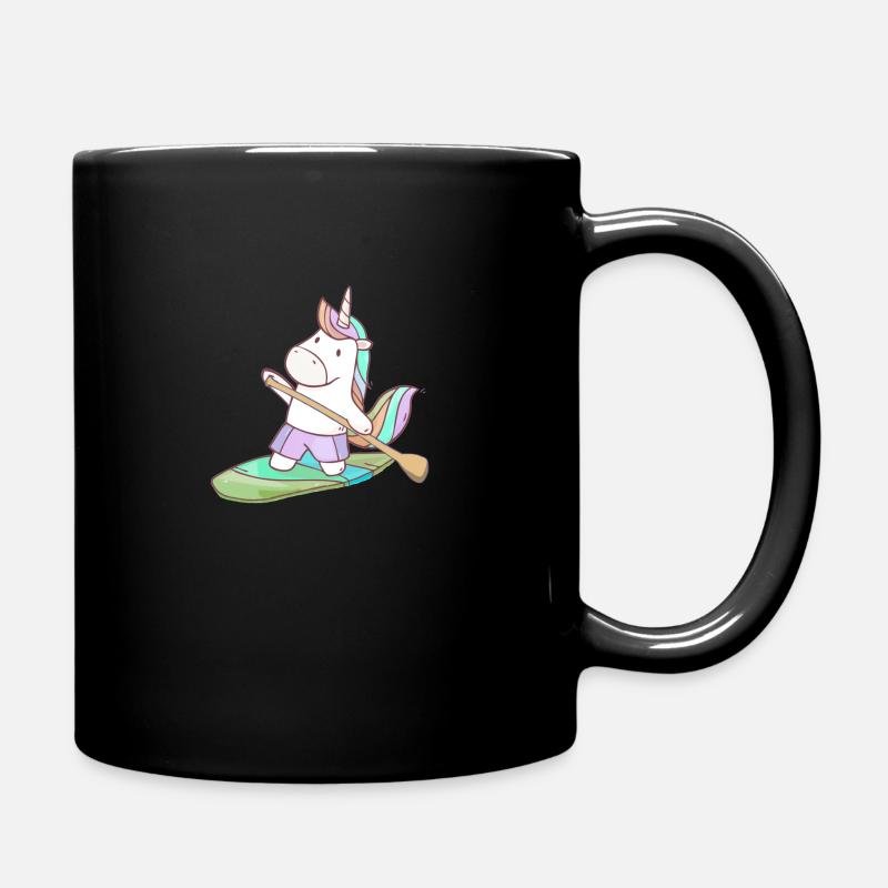 Stand up paddler stand up paddling unicorn licorne - Mug uni - noir
