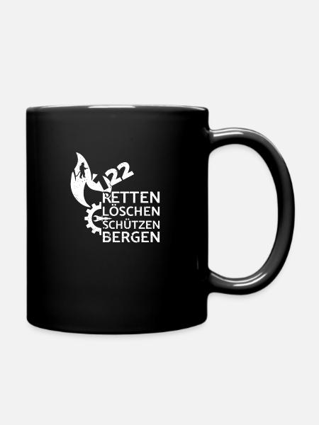 Fire Department 122 - Rescue / Extinguish / Protect / Rescue W - Full Colour Mug - black