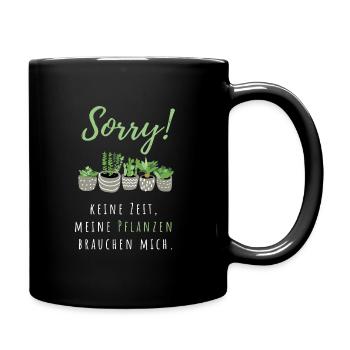 Zimmerpflanzen | Lustige Sprüche Pflanzen Kaktus - Tasse einfarbig - Schwarz - Rechts