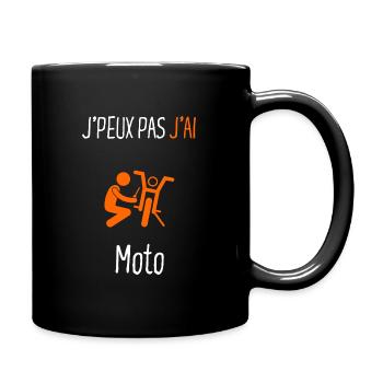 J'peux pas j'ai moto - Mug uni - noir - Droite
