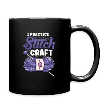 I practice stitch craft - Tasse einfarbig - Schwarz - Rechts