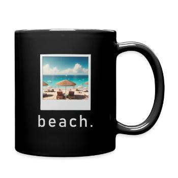 Photo rétro de l’ambiance de la plage - Mug uni - noir - Droite