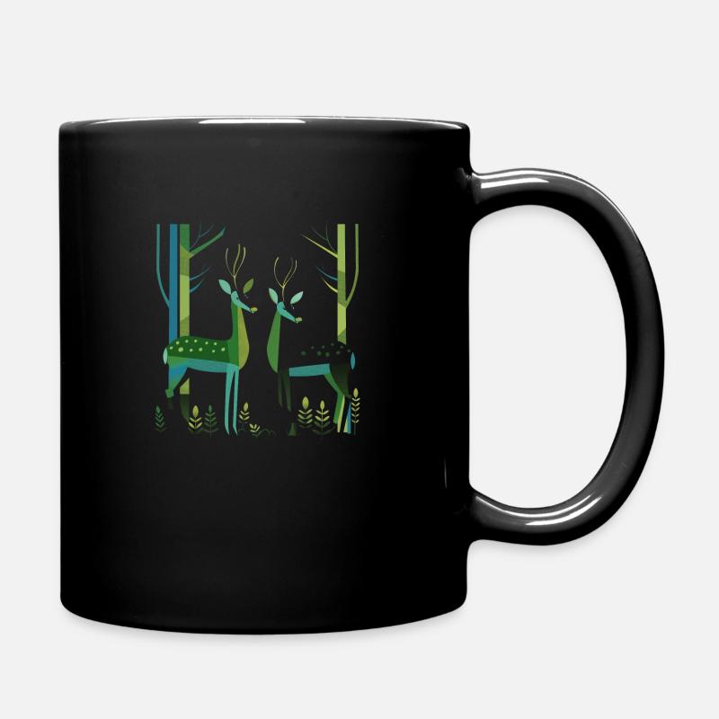 Deer Forest 2 - Full Colour Mug - black