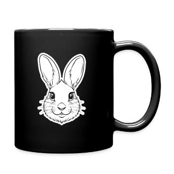 Hase Kaninchen - Tasse einfarbig - Schwarz - Rechts