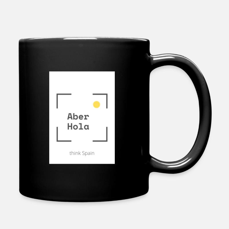 Aber Hola, Spanisch lernen - Tasse einfarbig - Schwarz