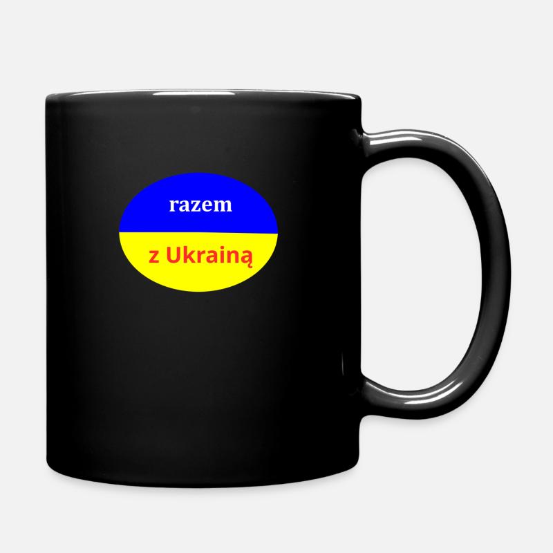 zusammen mit der Ukraine - Tasse einfarbig - Schwarz