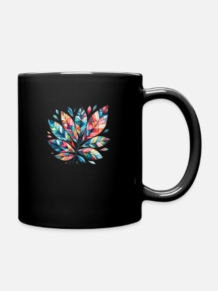 Laub - Tasse einfarbig - Schwarz