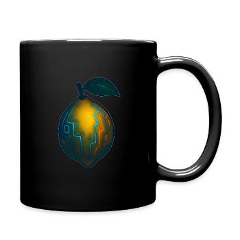 Citron Cyberpunk Design | Chemise Glowing Fruit - Mug uni - noir - Droite