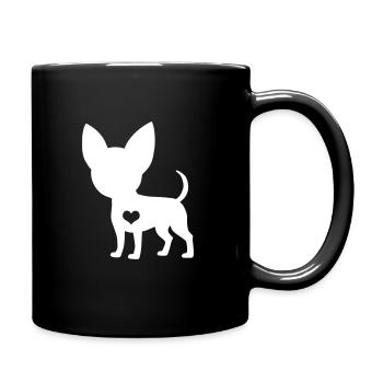 Cadeau de battement de coeur de chien Chihuahua - Mug uni - noir - Droite