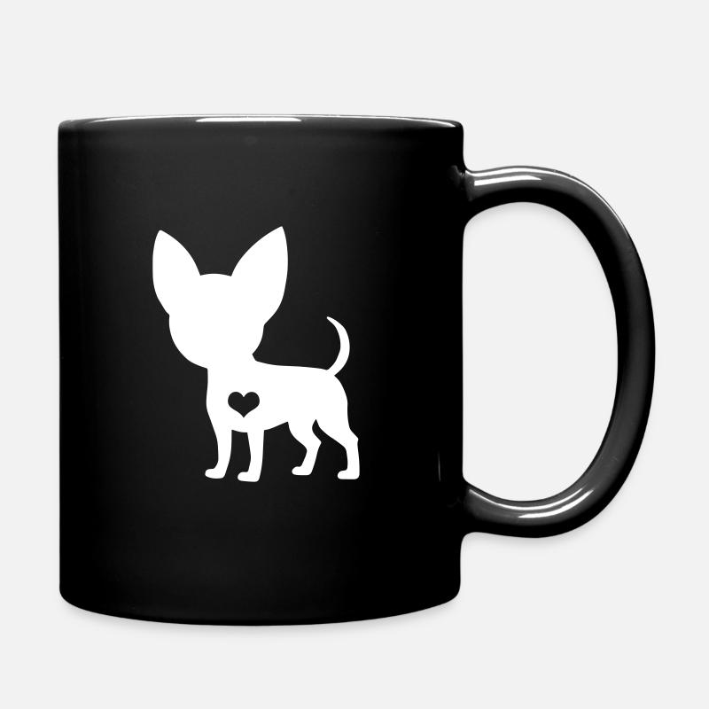 Cadeau de battement de coeur de chien Chihuahua - Mug uni - noir