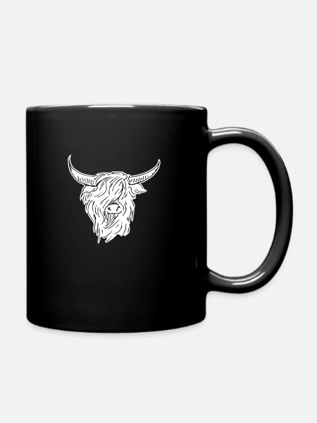 scottish highlander 02 white - Full Colour Mug - black