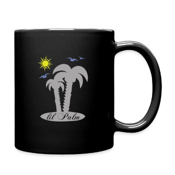 lil palm design palms with sun and birds - Full Colour Mug - black - Right