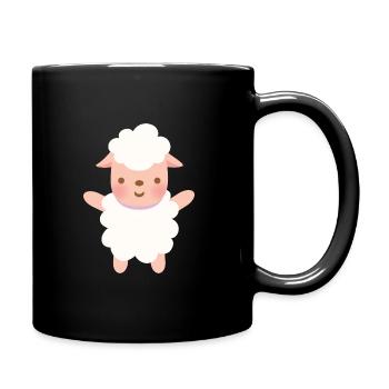 Cute Sheep Lamb - Full Colour Mug - black - Right