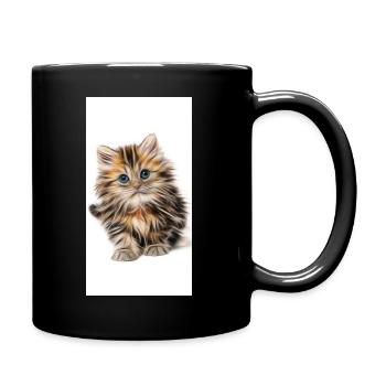Super Süße Babykatze Katze echt niedlich - Tasse einfarbig - Schwarz - Rechts
