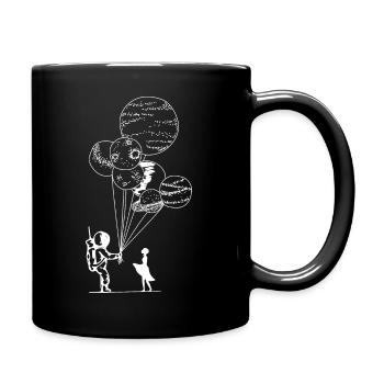 Astronaut Mädchen Planeten - Tasse einfarbig - Schwarz - Rechts
