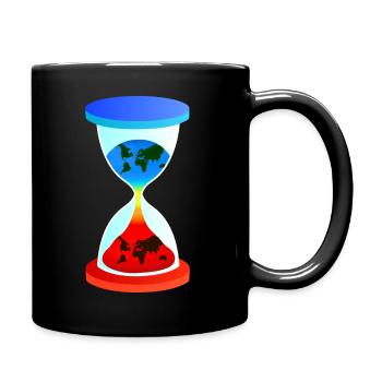 hourglass, climate change, global warming, hourglass - Full Colour Mug - black - Right
