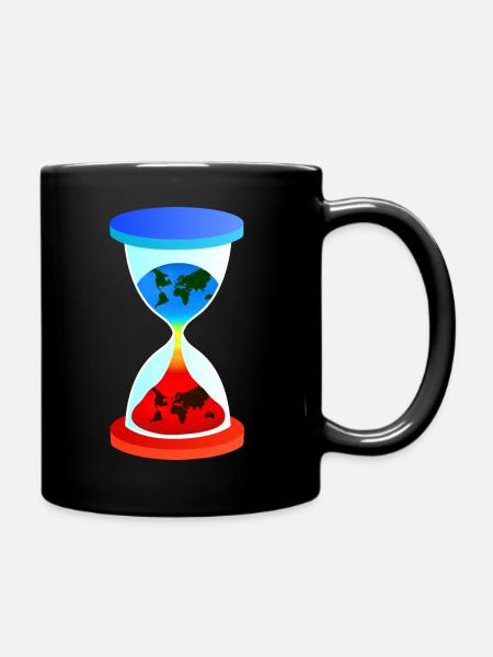 sablier, changement climatique, réchauffement climatique, sablier - Mug uni - noir