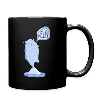 Eisbär Help Eisberg Nordpol Climate change Environment - Full Colour Mug - black - Right