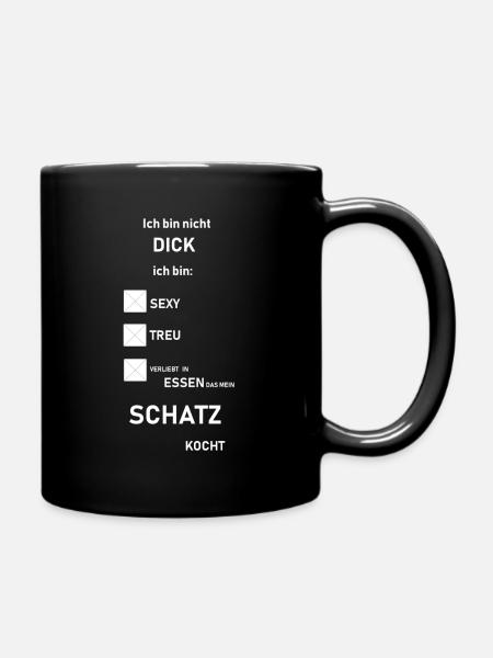 ich bin nicht dick - Tasse einfarbig - Schwarz