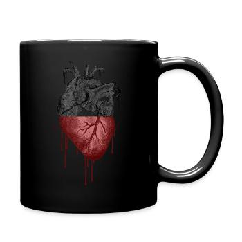 SCHWARZES UND ROTES HERZ ANATOMISCHE KUNST - Tasse einfarbig - Schwarz - Rechts