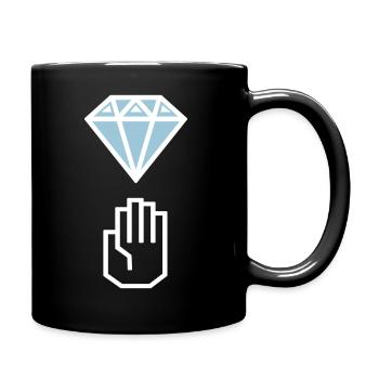 Diamond hands - Tasse einfarbig - Schwarz - Rechts