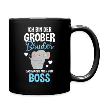 Großer Bruder Ich Bin Der Boss - Elefant - Tasse einfarbig - Schwarz - Rechts