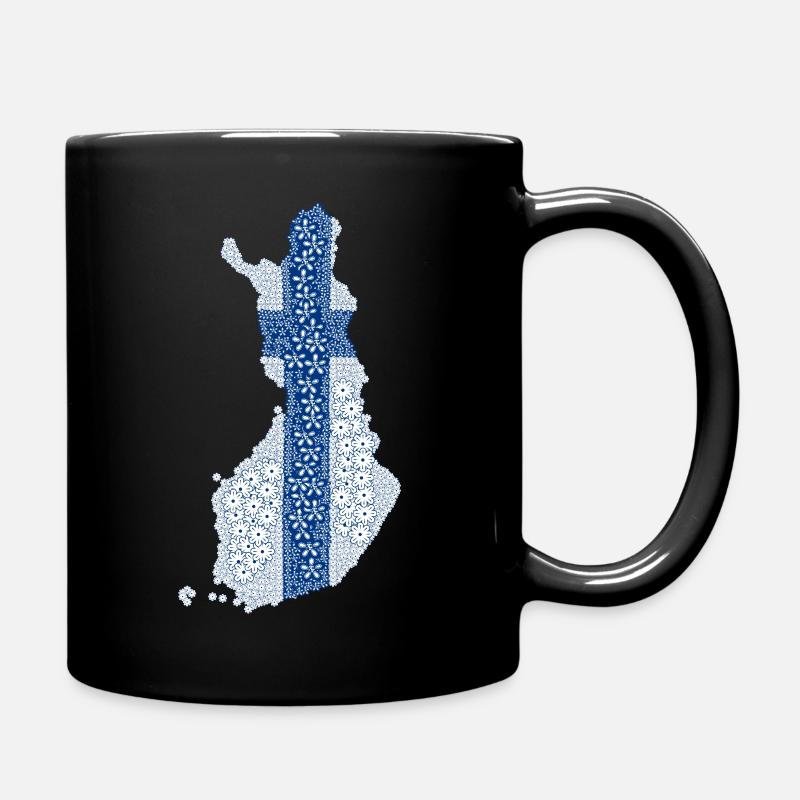 Finlande drapeau, drapeau finlandais, drapeau finlandais - Mug uni - noir