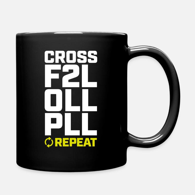 CFOP REPEAT. Cubing-Cube-Cuber-Speedcubing - Tasse einfarbig - Schwarz