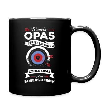 Bogenschützen Pfeil & Bogen Geschenk - Tasse einfarbig - Schwarz - Rechts