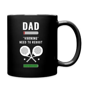 Papa batterie basse. Avertissement besoins Padel pour la charge - Mug uni - noir - Droite