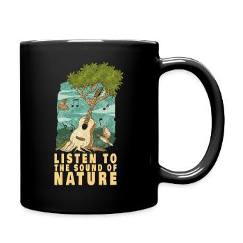 Écoutez le son de la musique de guitare acoustique nature - Mug uni - noir - Droite