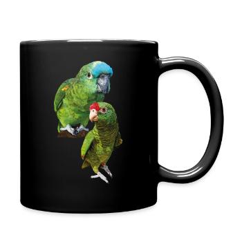 Papageien aus dem Amazonas - Tasse einfarbig - Schwarz - Rechts