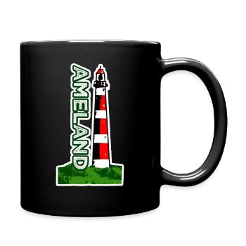 Leuchtturm Ameland - Tasse einfarbig - Schwarz - Rechts
